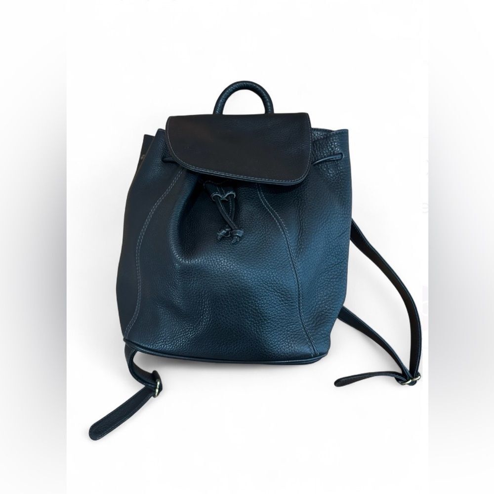 Coach Vintage Sonoma Drawstring Black Pebbled Leather Backpack